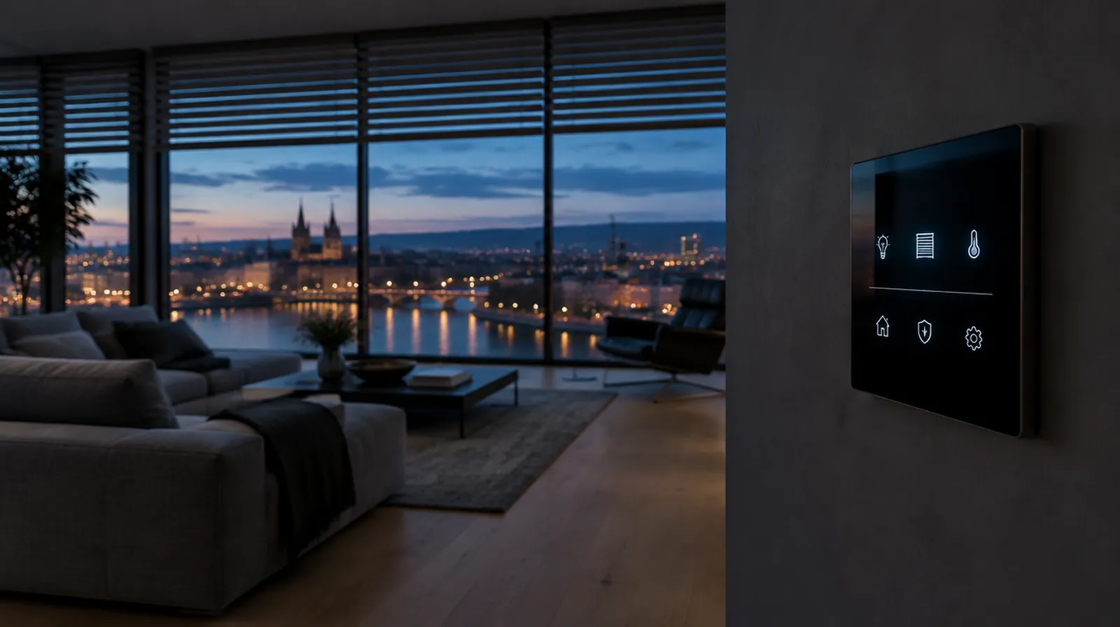 Touchpanel im Wohnzimmer